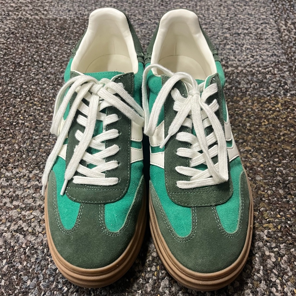 Green and White Sneakers